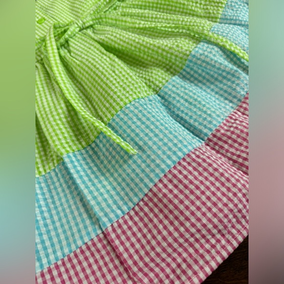 RARE EDITIONS | Toddler Girls Beach Gingham Seersucker Dress - Picture 7 of 7
